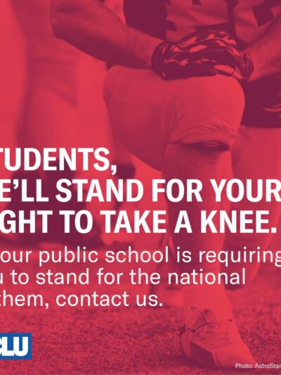 Students, we'll stand for your right to ake a knee