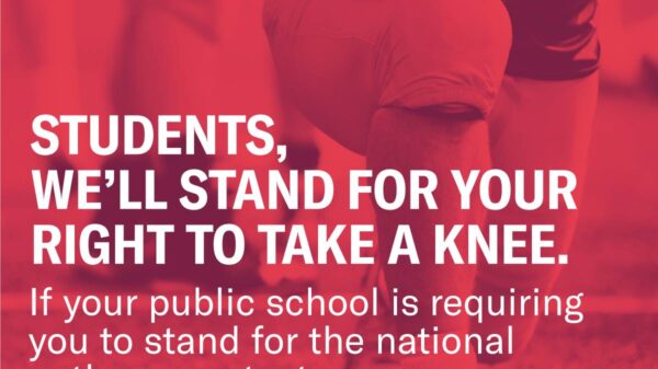Students, we'll stand for your right to ake a knee