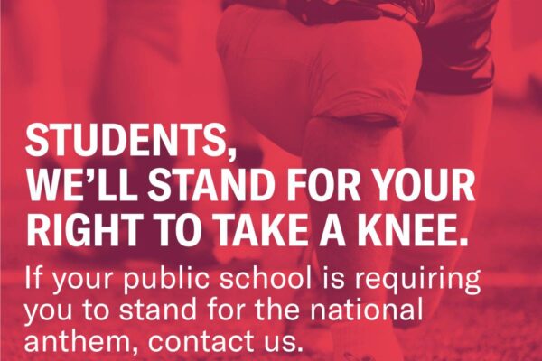 Students, we'll stand for your right to ake a knee