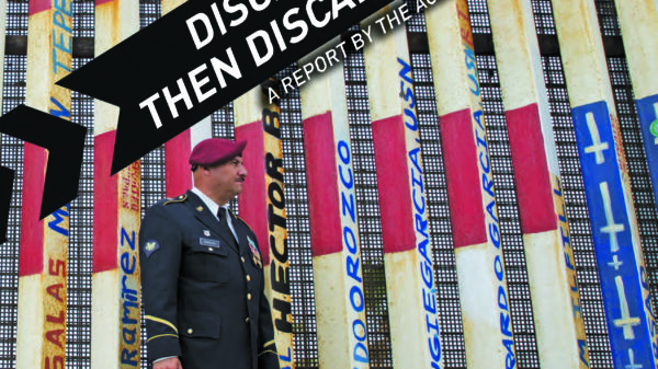 U.S. Army Veteran Hector Barajas in his uniform, standing near the U.S. border. Discharged, then Discarded: How U.S. Veterans are Banished by the Country They Swore to Protect