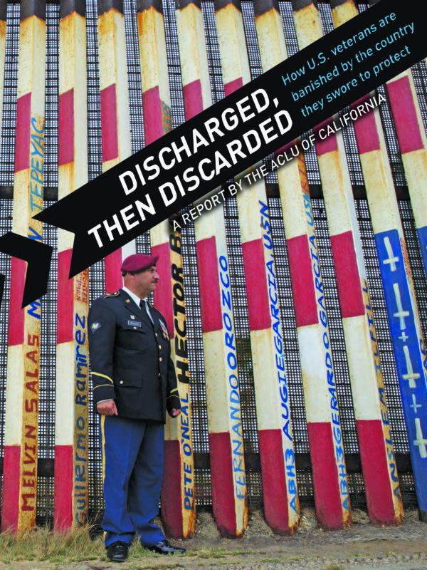 U.S. Army Veteran Hector Barajas in his uniform, standing near the U.S. border. Discharged, then Discarded: How U.S. Veterans are Banished by the Country They Swore to Protect