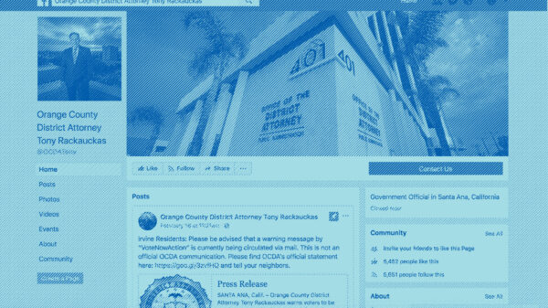 Orange County District Attorney Tony Rackaukas's Facebook page