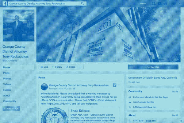 Orange County District Attorney Tony Rackaukas's Facebook page