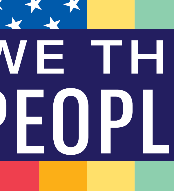 We The People on a rainbow flag