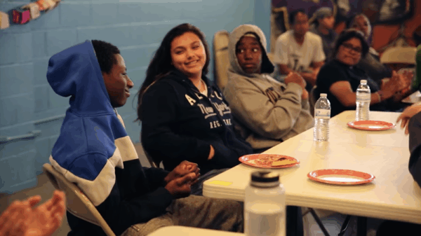 Group of students at a graduation celebration