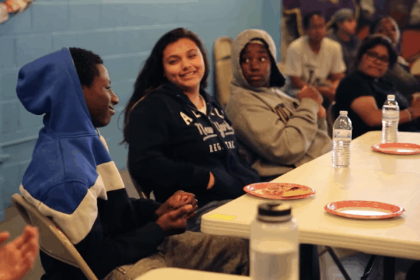 Group of students at a graduation celebration