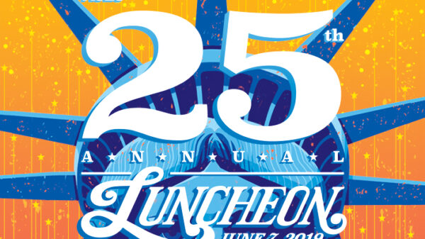 ACLU of Southern California 25th Annual Luncheon June 7, 2019. Illustration of the Statue of Liberty's face.