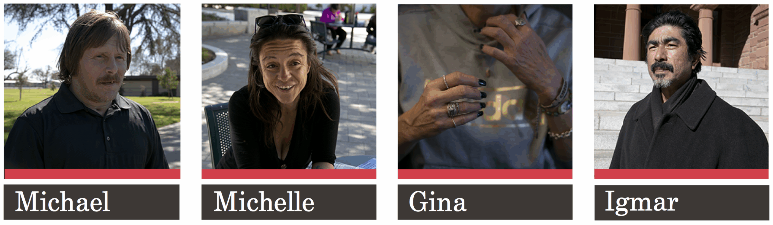 Photos of Michael, Michelle, Gina, and Igmar