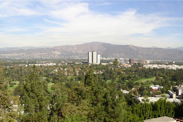 View of the eastern San Fernando Valley from Universal Studios Hollywood The Verdugo Mountains are in the backround