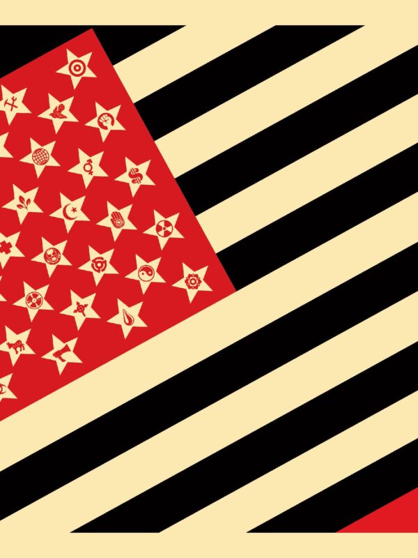 Illustration of a flag by Shepard Fairey/obeygiant.com