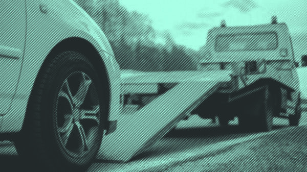 car being towed