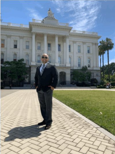 Richard Mireles testifying in Sacramento. Richard is hoping ACA 6 will give him and other Californians on parole the right to vote.