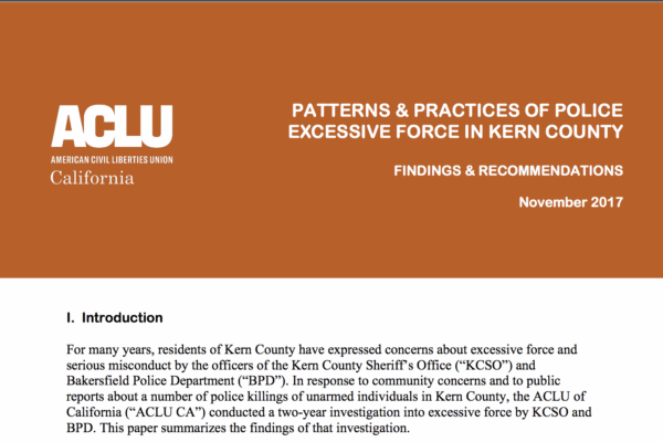 Patterns & Practices of Police Excessive Force in Kern County