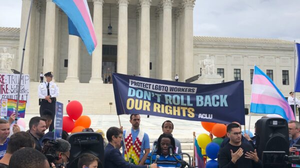 Bria Brown-King speaking at a rally in front of the U.S. Supreme Court