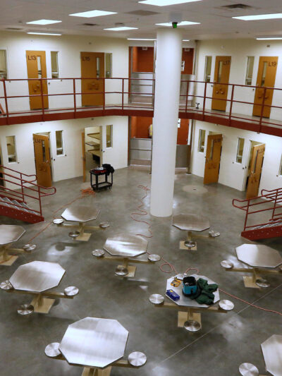 Inmate housing area in a California prison.