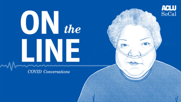 Illustration of Joyce with her oxygen line