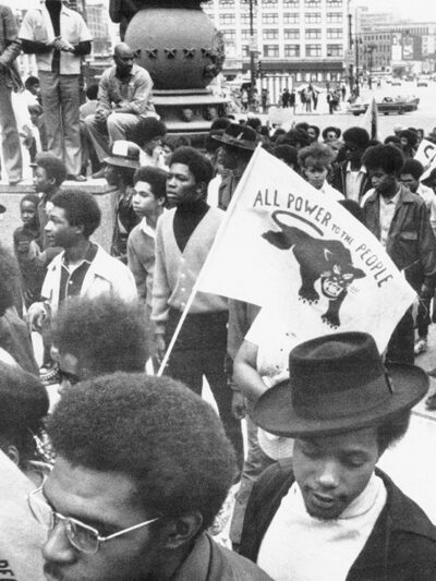 A Black Panther protest march and rally.