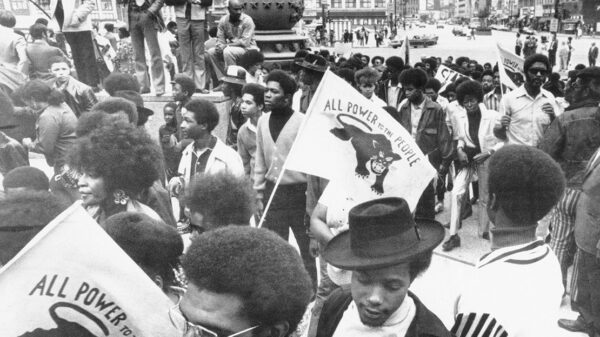 A Black Panther protest march and rally.