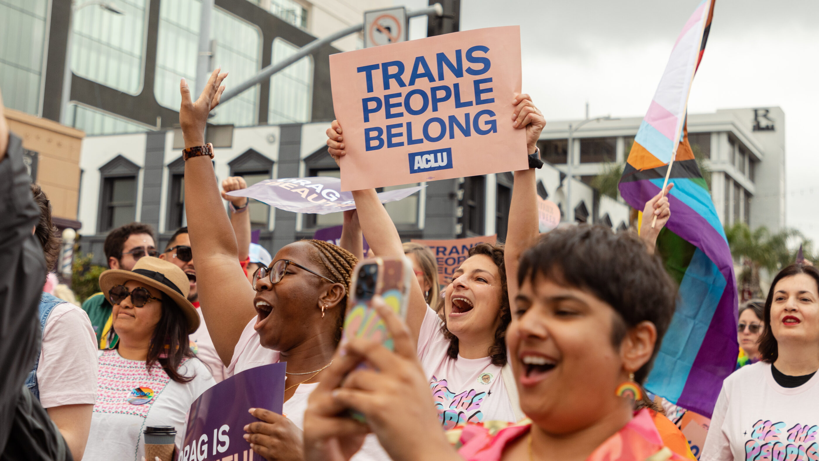 LA pride parade crowd