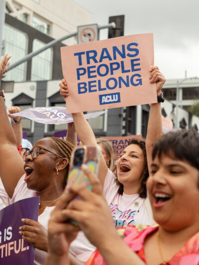LA pride parade crowd