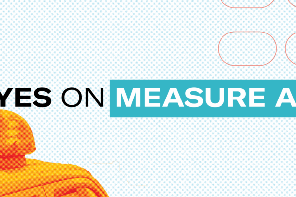 A police car and ballot bubbles Yes on Measure A