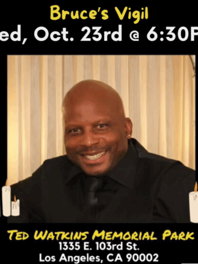 Bruce's Vigil Monday October 23