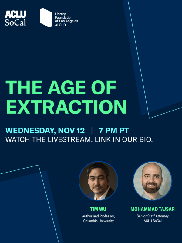 The Age of Extraction: Tim Wu in conversation with Mohammad Tajsar