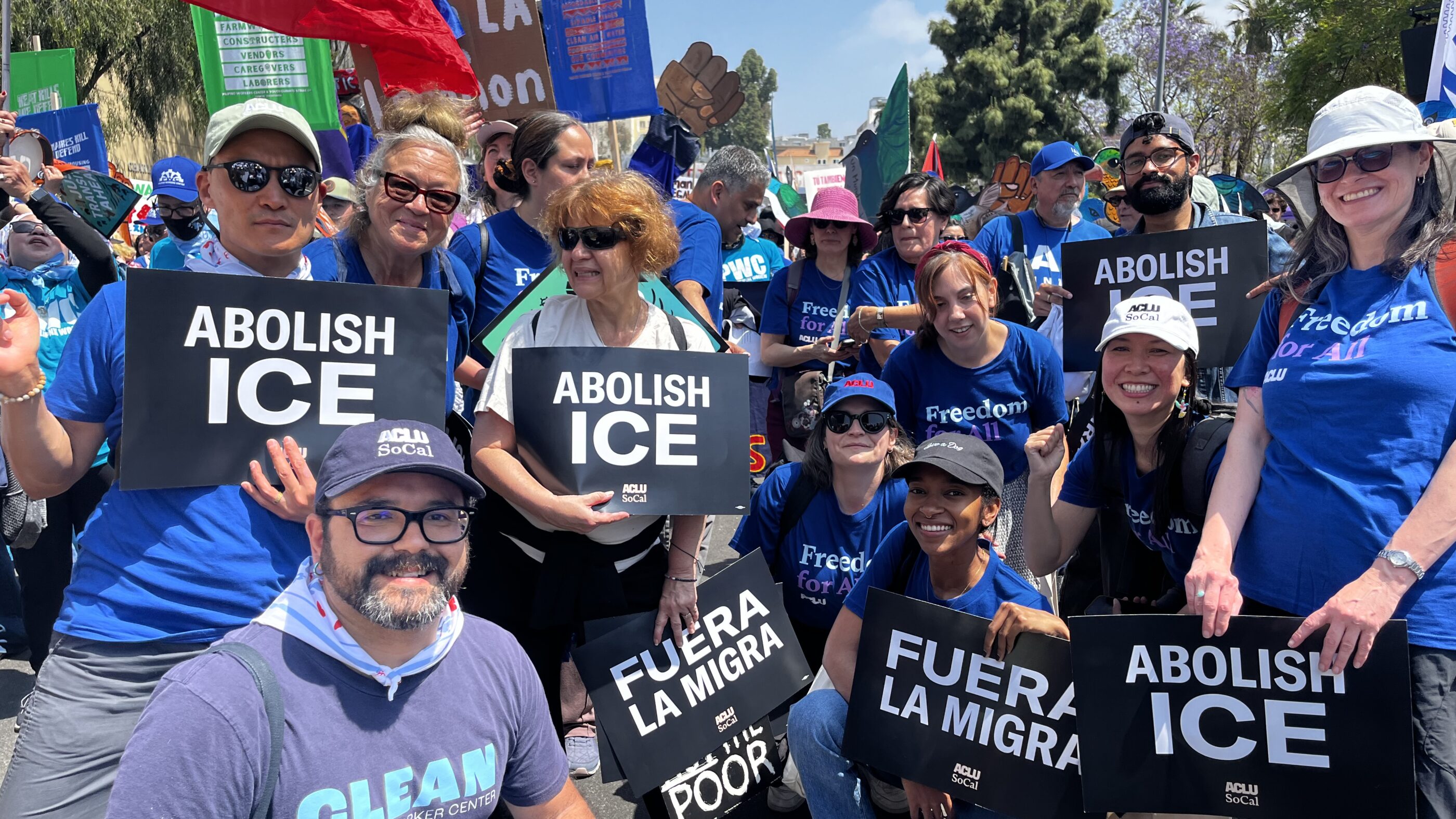 The ACLU SoCal staff and board at May Day 2026
