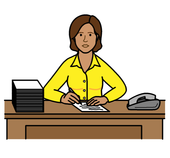 A woman working at a desk