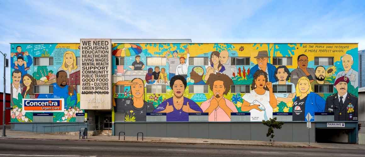 ACLU SoCal mural - The Care We Create - Photograph by Elon Schoenholz