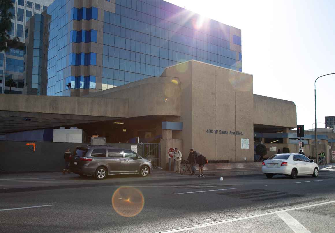 Exterior of Orange County Courtyard Shelter