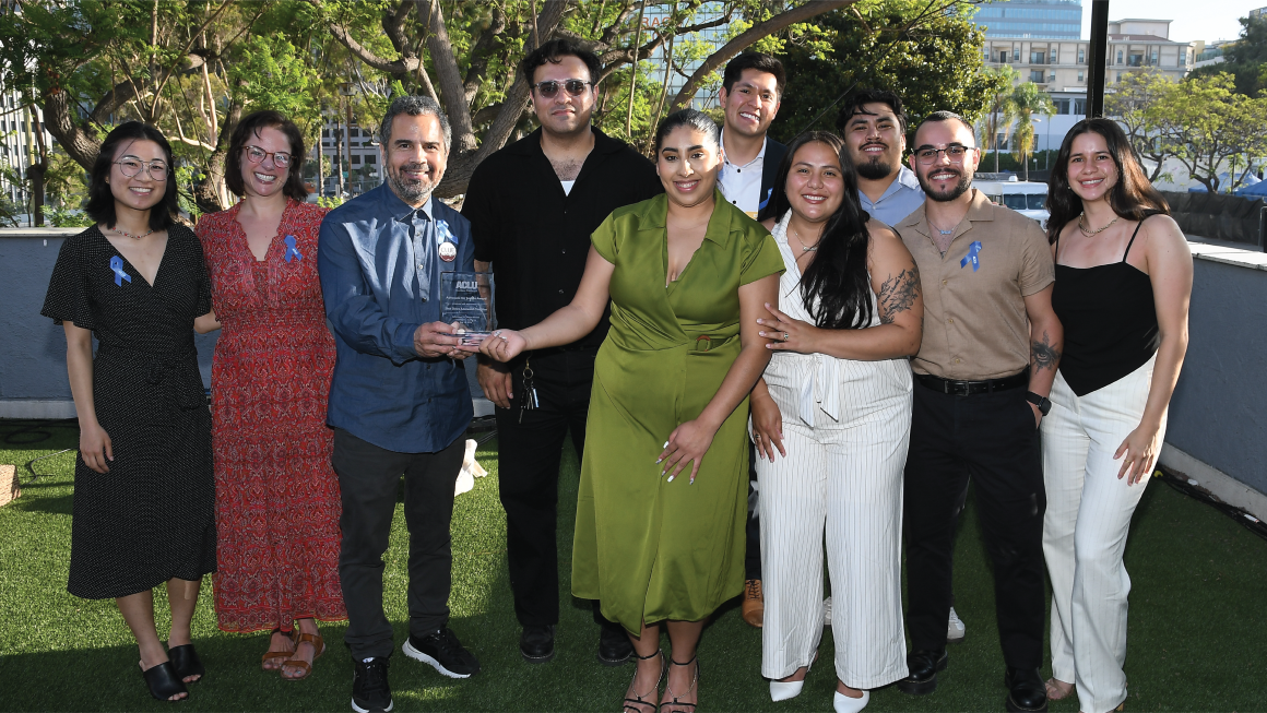 Shut Down Adelanto Coalition receiving Advocates for Justice Award