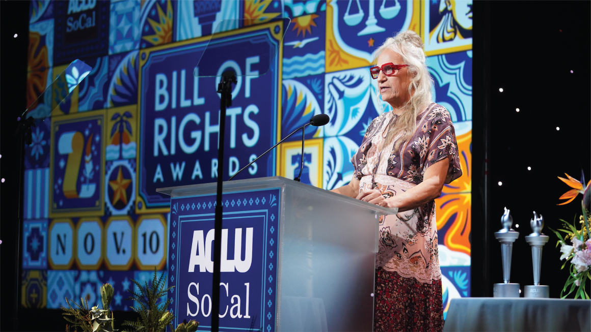 Harper Steele accepts Bill of Rights Award
