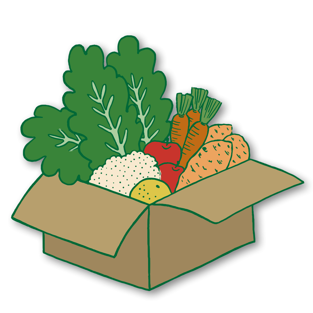 Box with assorted vegetables
