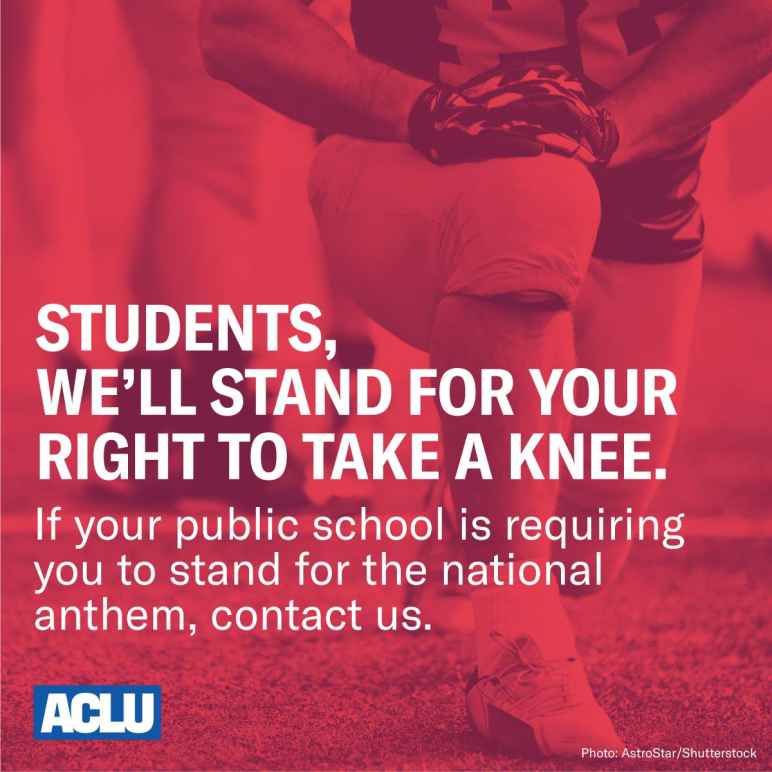 Students, we'll stand for your right to ake a knee