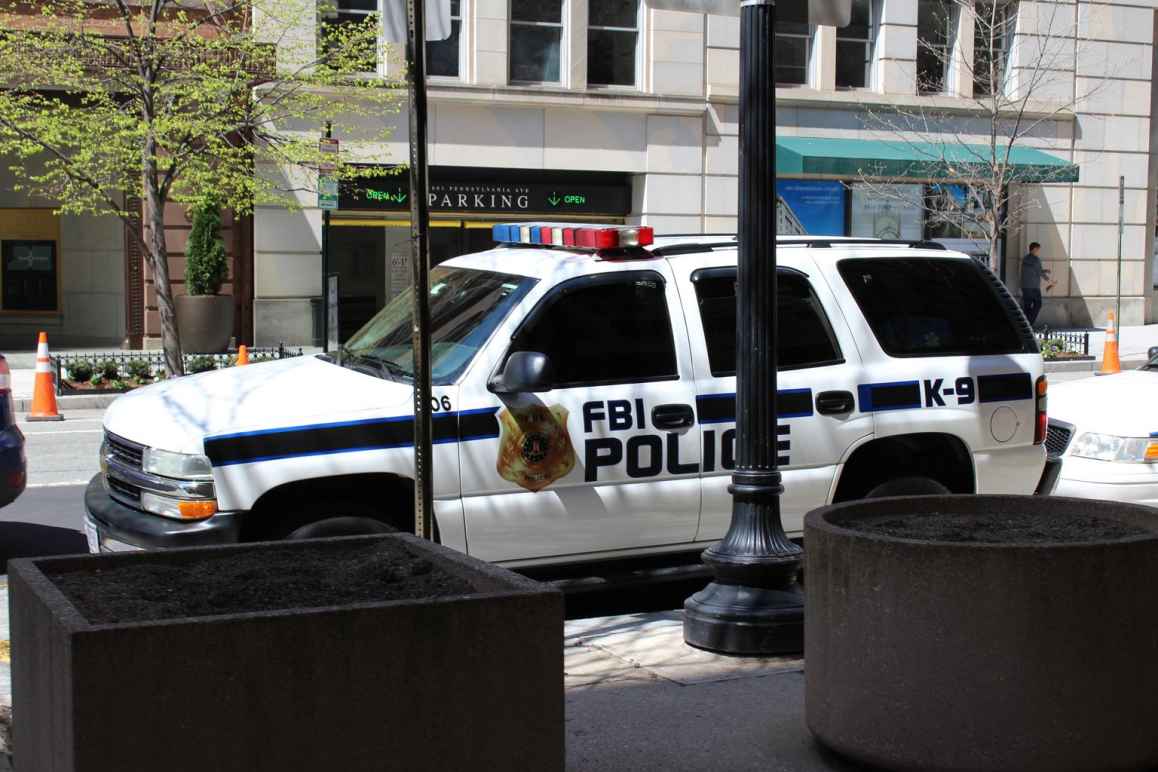 FBI SUV parked on the street