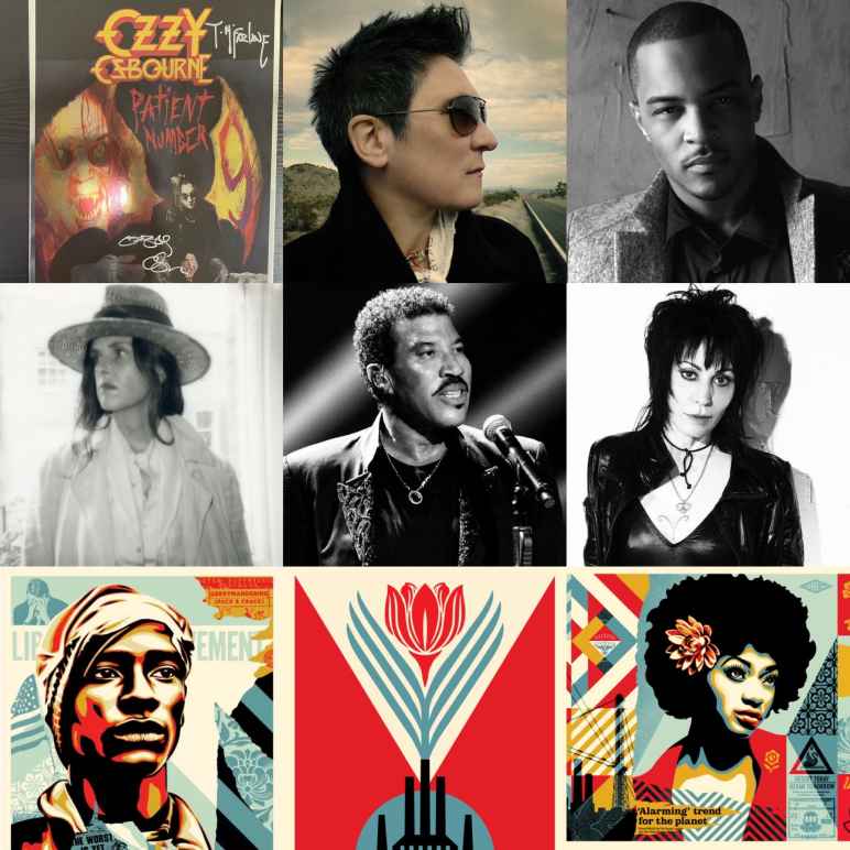 Ozzy Osbourne, k.d. lang, t.i., maria mckee, lionel richie, joan jett, shepard fairey