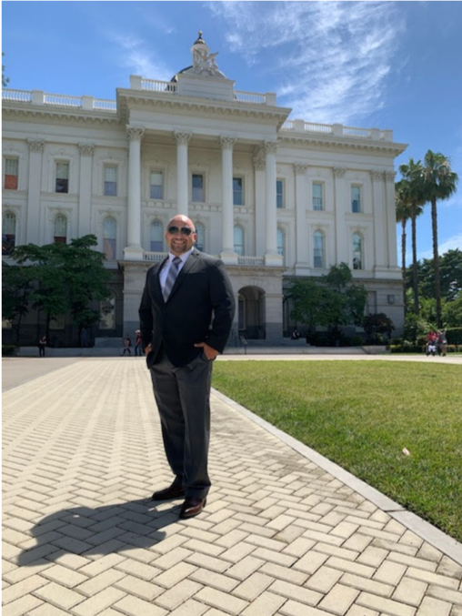 Richard Mireles testifying in Sacramento. Richard is hoping ACA 6 will give him and other Californians on parole the right to vote.