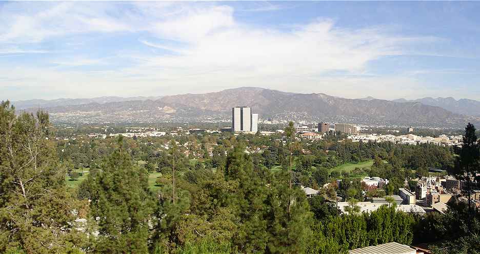 View of the eastern San Fernando Valley from Universal Studios Hollywood The Verdugo Mountains are in the backround