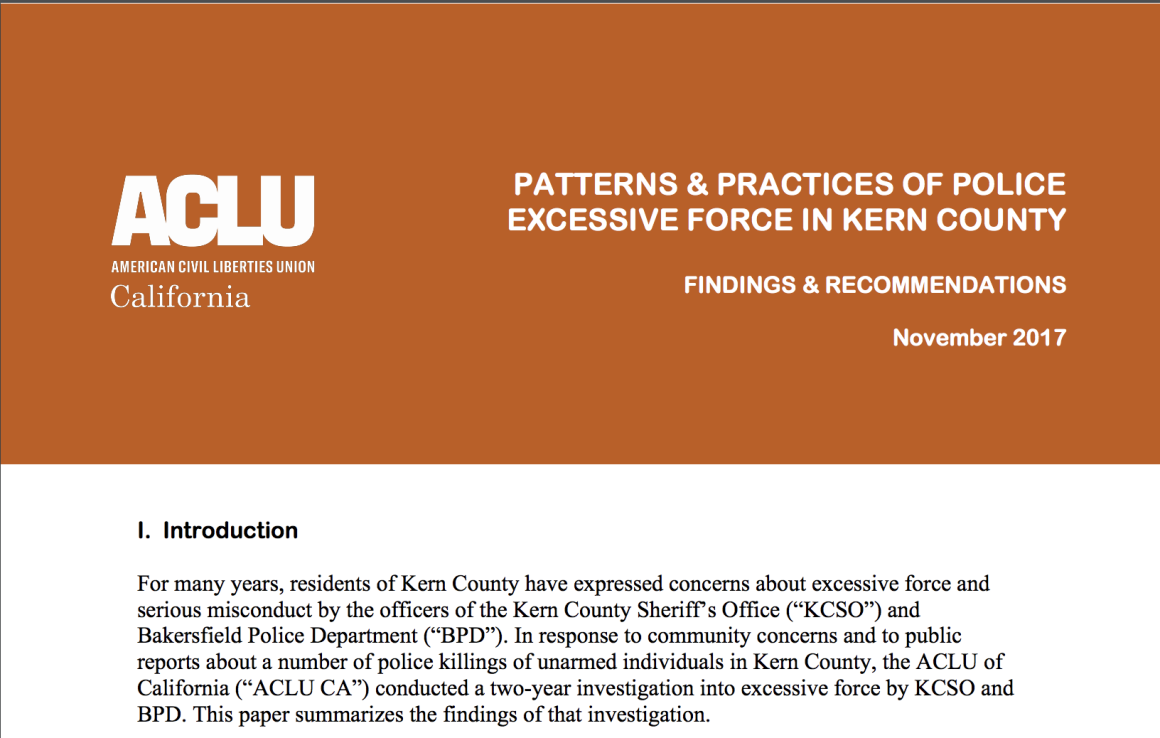 Patterns & Practices of Police Excessive Force in Kern County