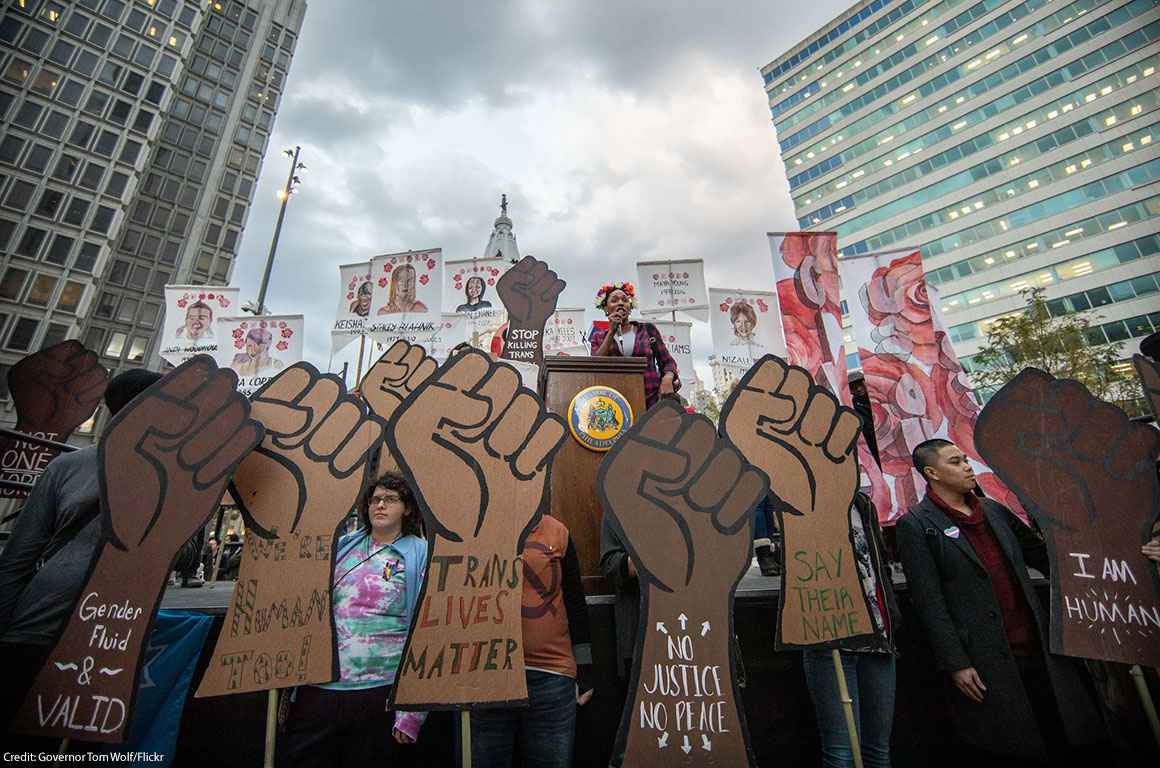 Protesters at rally