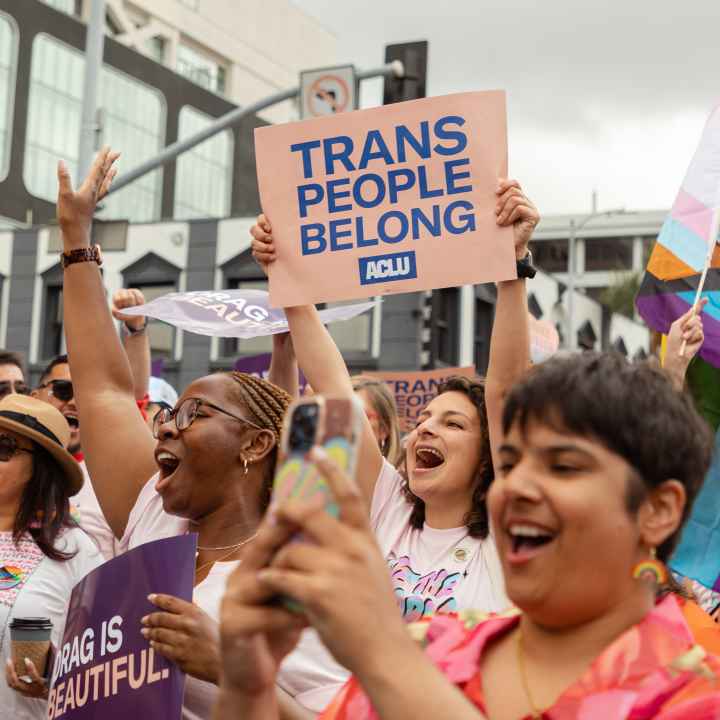 LA pride parade crowd